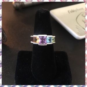 Beautiful .925 Silver and Multi-Stone Ring